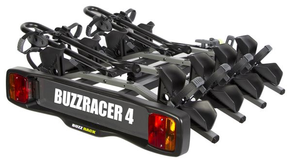 Buzz Rack Buzzracer 4 Towbar Bike Rack 7 Pins - 4 Bikes Black 