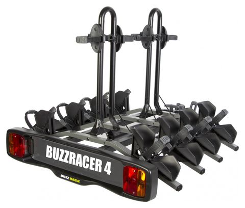 Buzz Rack Buzzracer 4 Towbar Bike Rack 7 Pins - 4 Bikes Black