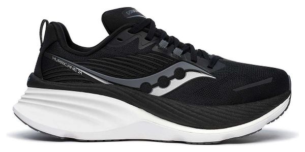 Chaussures Running Saucony Hurricane 24 Large Noir/Blanc Homme