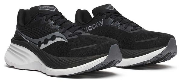 Chaussures Running Saucony Hurricane 24 Large Noir/Blanc Homme