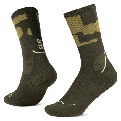 Buff Merino Midweight Crew Socks in Beetle Green