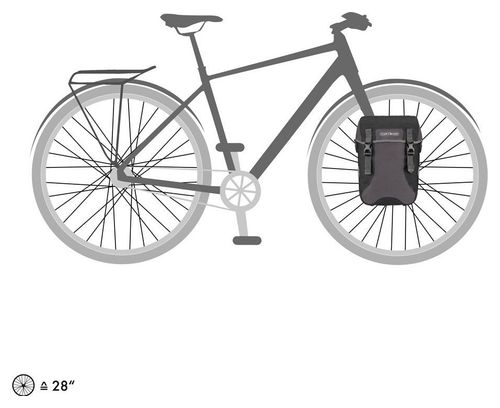 Ortlieb Sport-Packer Plus 30L Paar Fahrradtaschen Granitgrau Schwarz