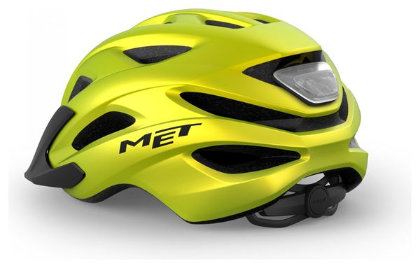 MET Crossover Helmet Lime Yellow Metallic Matt