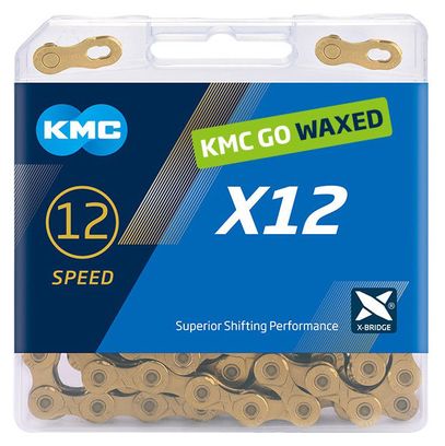 Chaîne KMC X12 Waxed 12V Or Ti-N