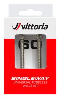 Pair of Vittoria Singleway Presta Tubeless Valves Silver