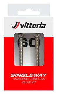 Paar Vittoria Singleway Presta Tubeless ventielen Zilver