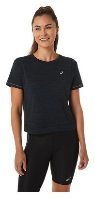 Maillot manches courtes Asics Race Crop Top Noir Femme