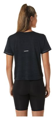 Asics Race Crop Top Black Women's short sleeve jersey