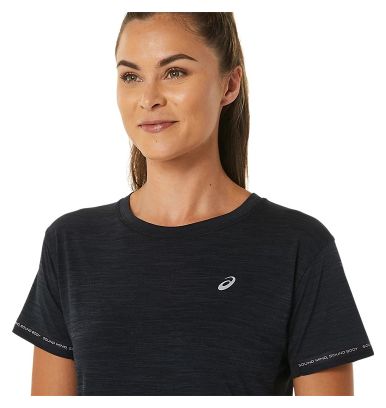 Asics Race Crop Top Kurzarm Trikot Schwarz Damen