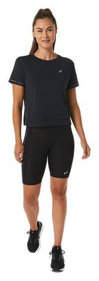 Asics Race Crop Top Kurzarm Trikot Schwarz Damen