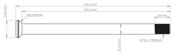 Burgtec Specialized MTB Rear Axle 174.5 mm | M12x1.0 | Black