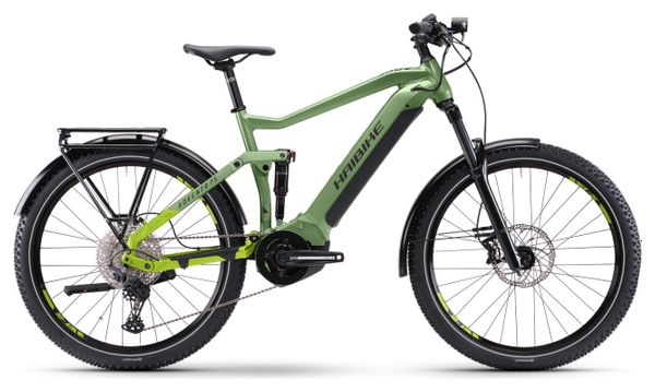 Haibike Adventr FS 8 Bicicleta de Trekking Eléctrica con Suspensión Completa Shimano Deore 11S 630 Wh 27.5'' Verde Metálico Manzana 2023