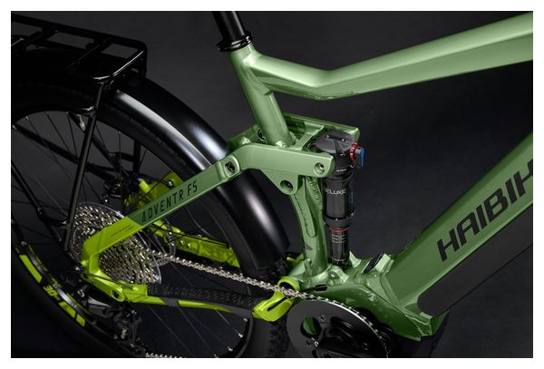 Haibike Adventr FS 8 Bicicleta de Trekking Eléctrica con Suspensión Completa Shimano Deore 11S 630 Wh 27.5'' Verde Metálico Manzana 2023