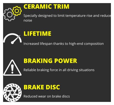 Paires de Plaquettes BLACK RIDER pour SRAM Guide Céramique "Progressif"