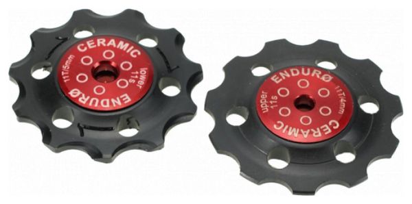 ENDURO BEARING-Jockey wheel set Cer  Hybrid CXSRAM910 or 11 SpeedRed