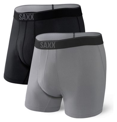 Saxx Quest 2.0 Boxer (2-Pack) Black / Grey