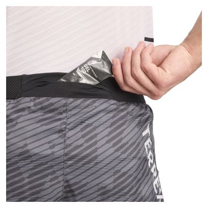 Pantalón Corto adidas Terrex Techrock Allover Print Gris Hombre