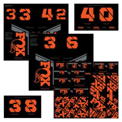 Kit Stickers Fox Racing Shox Fourche et Amortisseur Orange Factory