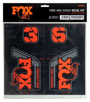 Kit Stickers Fox Racing Shox Fourche et Amortisseur Orange Factory