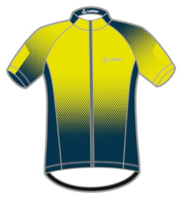 Maillot de cyclisme Loeffler à manches courtes M Maillot de vélo FZ Dusty Mid-jaune