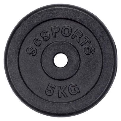 Lot de disques en fonte ScSPORTS - De 10 à 30 KG ø 30/31 mm - Poids : 20 KG (4 x 5 KG)