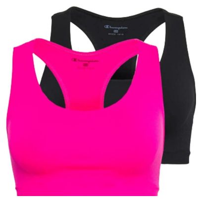 Brassières Champion Bi-pack Seamless Sport Noir/Rose