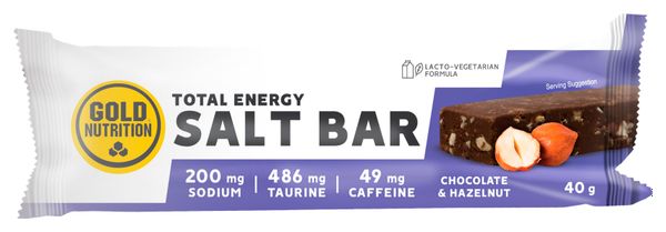 GoldNutrition Total Energy Barretta salata al cioccolato e nocciole - 40 g