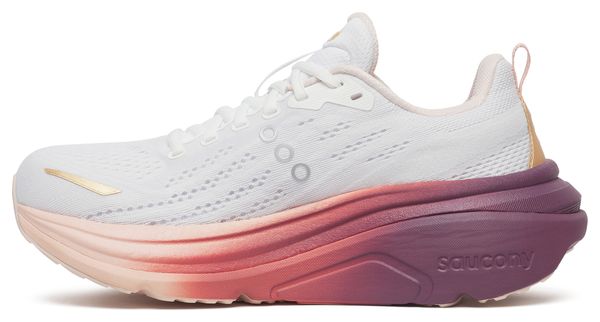 Chaussures Running Saucony Hurricane 25 Blanc/Rose Femme