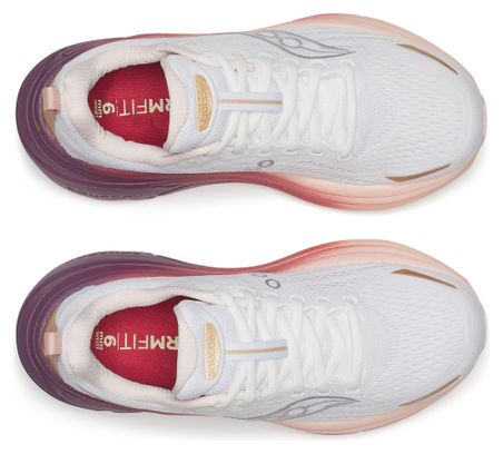Chaussures Running Saucony Hurricane 25 Blanc/Rose Femme