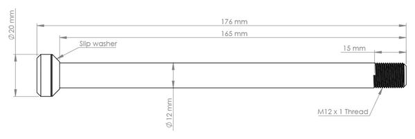 Burgtec Specialized MTB Rear Axle 175.5 mm | M12x1.0 | Black