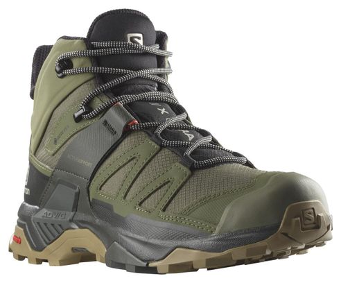 Chaussures de Randonnée Salomon X Ultra 4 Mid GTX Khaki Homme