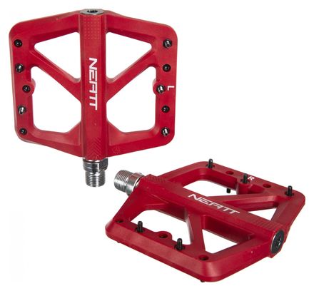 Paire de Pédales Plates Neatt Composite 5 Picots Rouge
