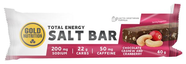 GoldNutrition Total Energy Salt Bar Chocolate Cashew 40g