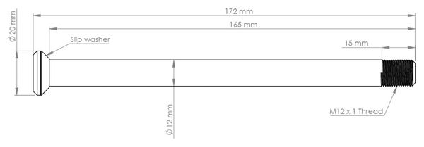 Burgtec Specialized MTB Rear Axle 172 mm | M12x1.0 | Black