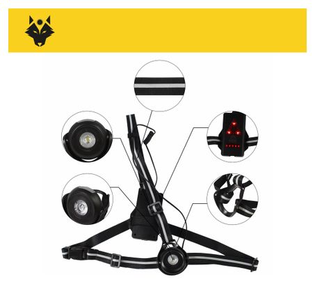 Eclairage torse et dos RUN-700 - Gilet de sécurité rechargeable