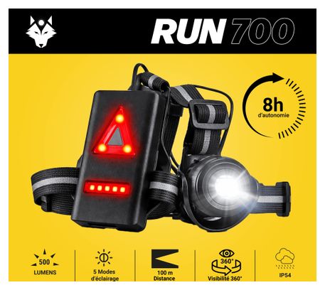 Eclairage torse et dos RUN-700 - Gilet de sécurité rechargeable