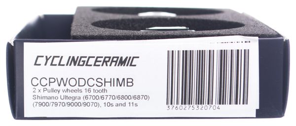 Galets Surdimensionnés CyclingCeramic 16 dents Dura-Ace/Ultegra 10/11v Noir