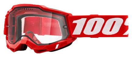 100% ACCURI 2 Enduro MTB Goggle | Red | Clear Lenses