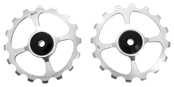 CyclingCeramic Jockey Wheels Übergröße Sram Rot / Force / Rival 11s Silber
