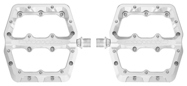 Pair of Wolf Tooth Waveform Large Silver Flat Pedals