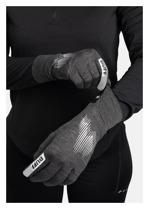 Buff Dryflx Long Gloves, Gray/Black