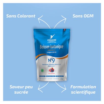 Boisson Isotonique Hydrascore N°9 - Fruits Rouges - 1.2kg