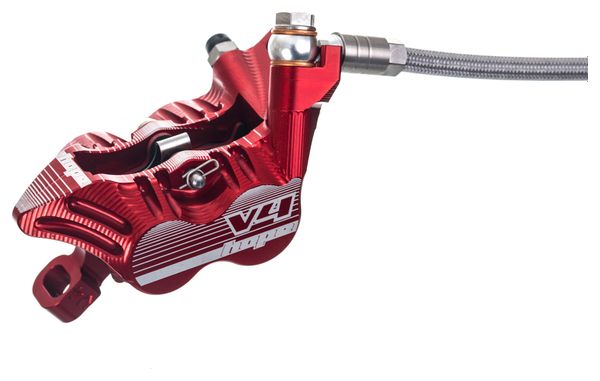 HOPE Vorderradbremse Tech 3 V4 Red Edition Stahlflexleitung - Ohne Scheibe und Adapter