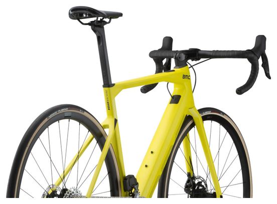 BMC Roadmachine AMP Two Electric Road Bike Sram Rival eTap AXS 12S 350 Wh 700 mm Lime Yellow 2023