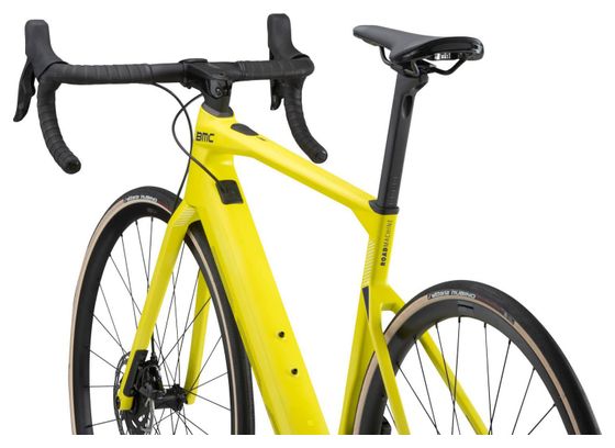 BMC Roadmachine AMP Two Bicicletta da strada elettrica Sram Rival eTap AXS 12S 350 Wh 700 mm Lime Yellow 2023