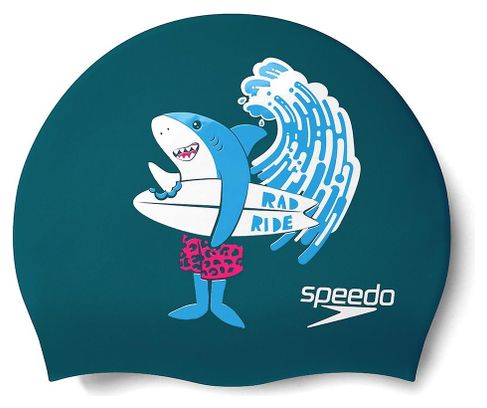 Speedo Junior Printed Silicone Swim Cap Pink