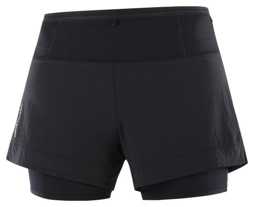 Pantalones cortos <strong>2</strong> en 1 para mujer Salomon Sense Aero Negro