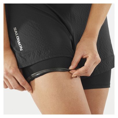 Pantalones cortos <strong>2</strong> en 1 para mujer Salomon Sense Aero Negro