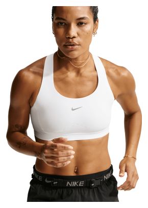 Nike Swift High Support Sports Bra, White, Women's