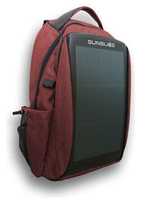 Sunslice Zenith Sac à Dos Solaire Rouge pour Vélo  Voyage et Utilisation Quotidienne